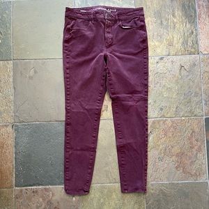 American Eagle burgundy Sateen pants 8 regular